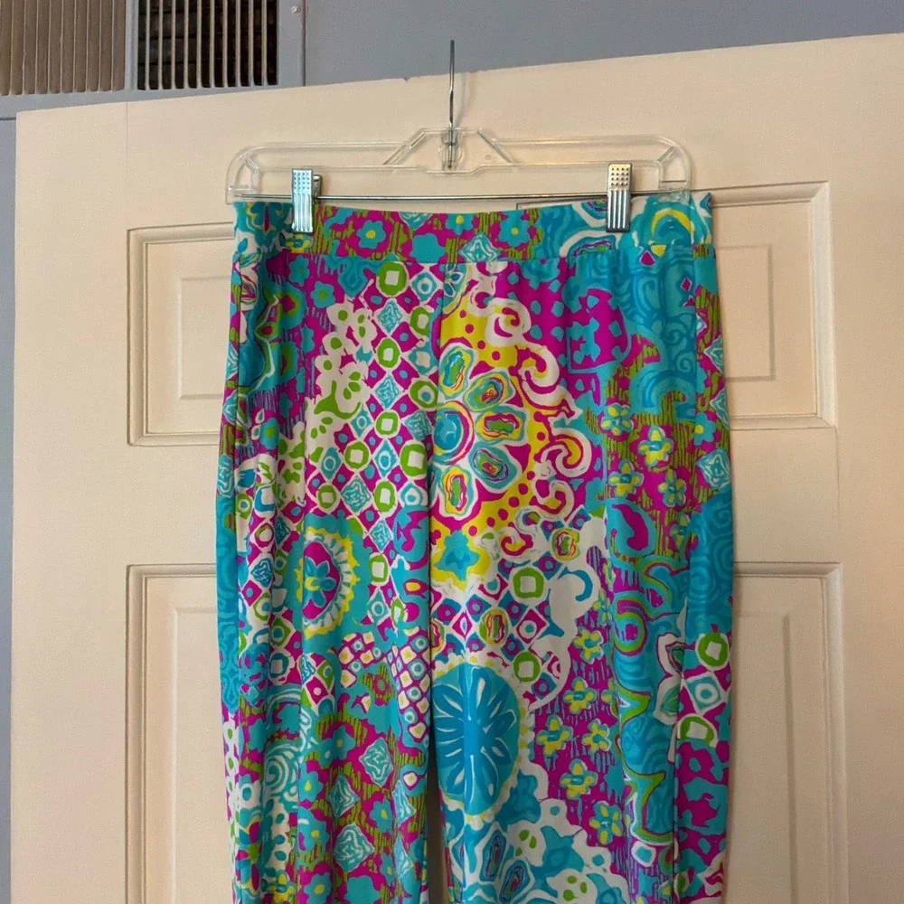 Jude Connally Trixie Pant Sun Drenched Tiles Jude Cloth Wide Leg Pull On S NEW